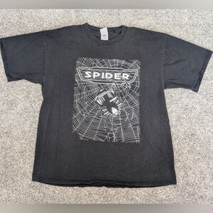 Vintage 90s SpiderWire Black Gildan Graphic T-Shirt Men's Size XL Y2K Grunge